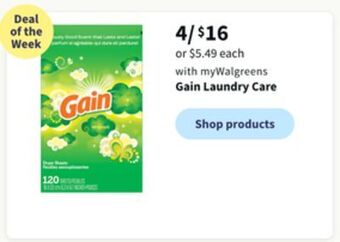 Walgreens Gain laundry care offer