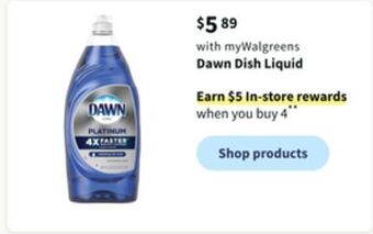 Walgreens Dawn dish liquid offer