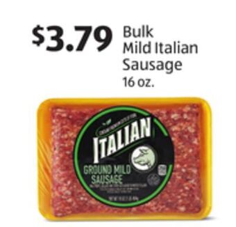 Aldi Bulk mild italian sausage offer
