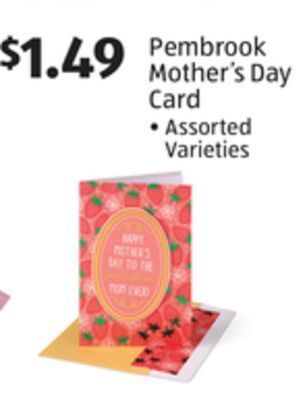 Aldi Pembrook mother's day card offer
