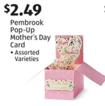Aldi Pembrook pop-up mother's day card offer