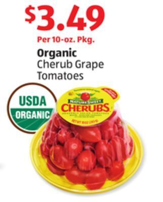 Aldi Organic cherub grape tomatoes offer