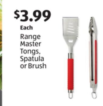 Aldi Range master tongs, spatula or brush offer