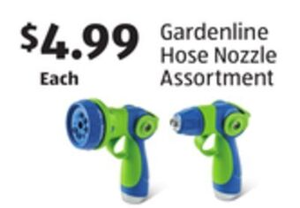 Aldi Gardenline hose nozzle assortment offer