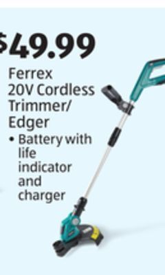 Aldi Ferrex 20v cordless trimmer/edger offer
