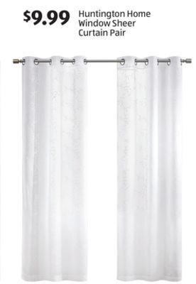 Aldi Huntington home window sheer curtain pair offer