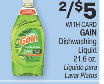 CVS Gain dishwashing liquid 21.6 oz. offer