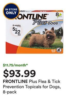 Petco Plus flea & tick prevention topicals for dogs, 8-pack offer