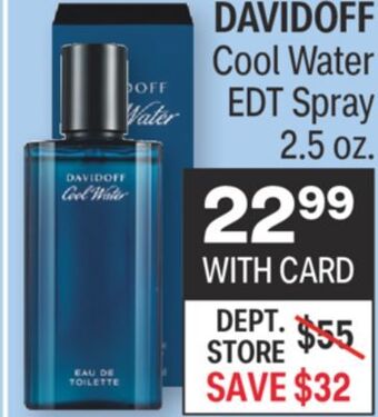 CVS Davidoff cool water edt spray 2.5 oz. offer