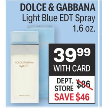 CVS Dolce & gabbana light blue edt spray 1.6 oz. offer