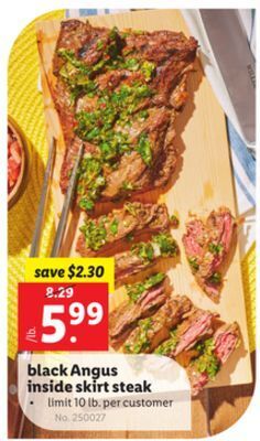 Lidl Black angus inside skirt steak offer