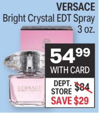 CVS Versace bright crystal edt spray 3 oz. offer