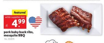 Lidl Pork baby back ribs, mesquite bbq offer