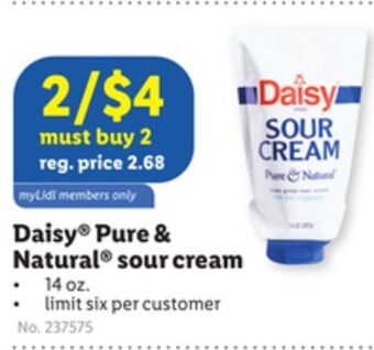 Lidl Daisy® pure & natural® sour cream offer
