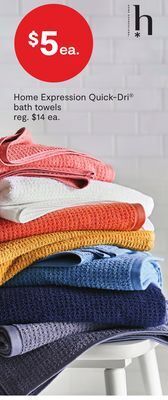 JC Penney Home expression quick-dri® bath towels offer