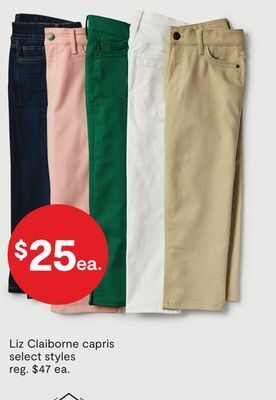 JC Penney Liz claiborne capris offer