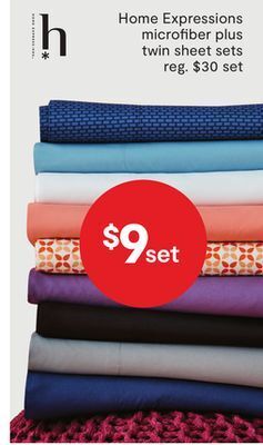 JC Penney Home expressions microfiber plus twin sheet sets offer