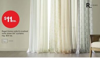 JC Penney Regal home voile & crushed voile sheer 84 curtains offer