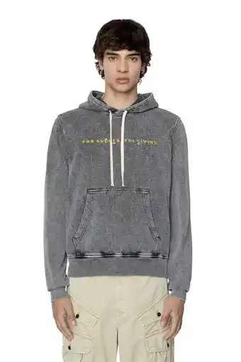 Diesel Distressed hoodie with logo print offer