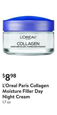 Walmart L'oreal paris collagen moisture filler day night cream offer