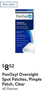 Walmart Panoxyl overnight spot patches, pimple patch, clear offer