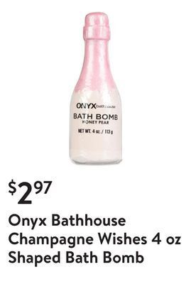 Walmart Onyx bathhouse champagne wishes 4 oz shaped bath bomb offer