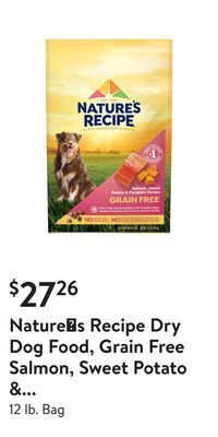 Walmart Nature's recipe dry dog food, grain free salmon, sweet potato & pumpkin recipe offer