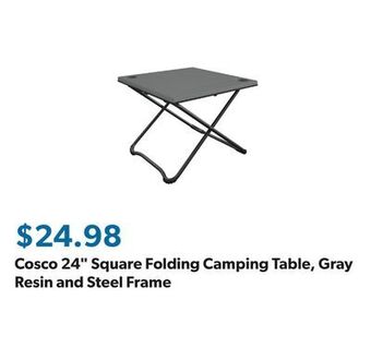 Sam's Club Cosco 24 square folding camping table, gray resin and steel frame offer