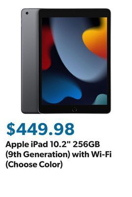 Sam's Club Apple ipad 10.2 256gb (9th generation) with wi-fi (choose color) offer