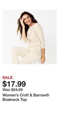 Kohl's Women's croft & barrow® boatneck top offer