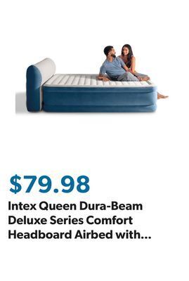 Sam's Club Intex queen dura-beam deluxe series comfort headboard airbed with internal pump offer