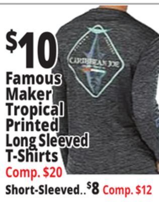 Ocean State Job Lot Famous maker tropical printed long sleeved t-shirts offer