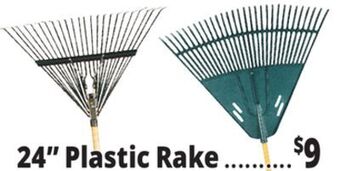 Ocean State Job Lot 24 plastic leaf rake with foam grip handle offer