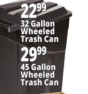 Ocean State Job Lot 32 gallon wheeled trash can offer