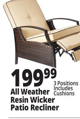 Ocean State Job Lot All-weather resin wicker patio recliner offer