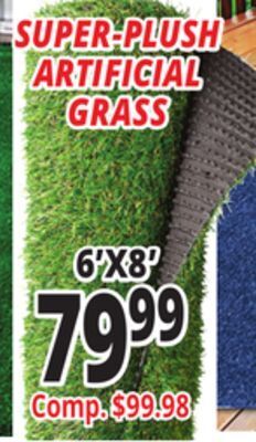 Ocean State Job Lot Super plush green artificial grass rug, 6' x 8' offer