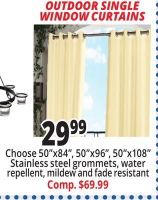 Ocean State Job Lot Outdoor single window curtains offer