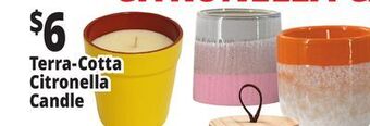 Ocean State Job Lot Terra-cotta citronella candle offer