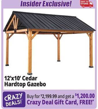 Ocean State Job Lot 12' x 10' cedar framed pavilion offer