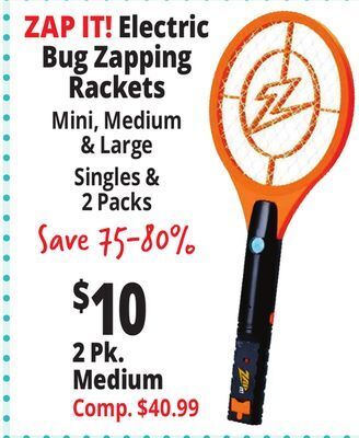 Ocean State Job Lot Zap it! electric bug zapping rackets offer