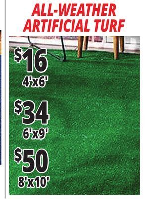 Ocean State Job Lot All-weather green artificial grass, 4' x 6' offer