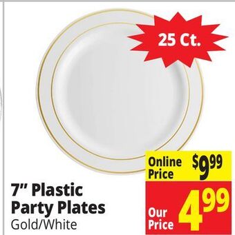 Ocean State Job Lot 7 plastic party plates offer