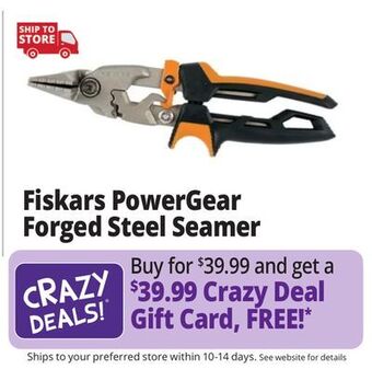 Ocean State Job Lot Fiskars powergear forged steel seamer offer