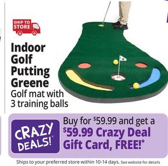 Ocean State Job Lot Abco tech indoor golf putting green, 3' x 9' offer