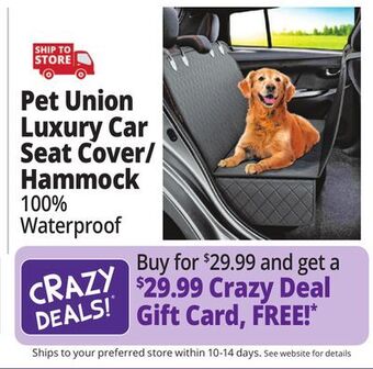 Ocean State Job Lot Pet union car seat cover/hammock for dogs, black offer