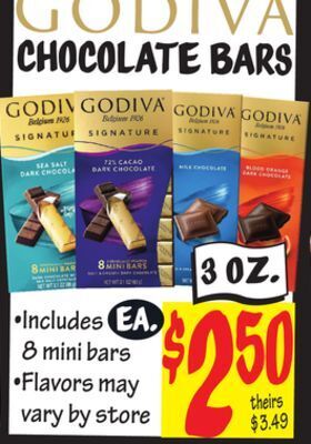 Ollie's Godiva chocolate bars offer