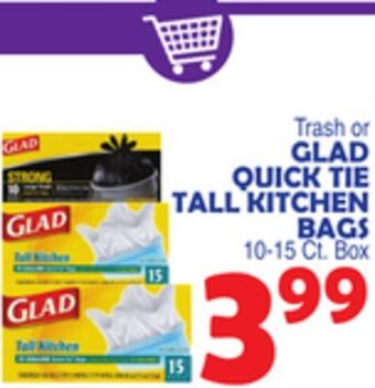 Bravo Supermarkets Glad quick tie tall kitchen bags offer