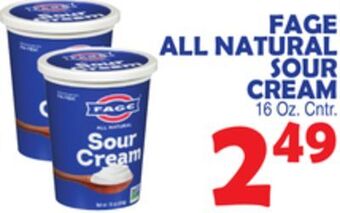 Bravo Supermarkets Fage all natural sour cream offer