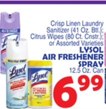 Bravo Supermarkets Lysol air freshener spray 12.5 oz. can offer
