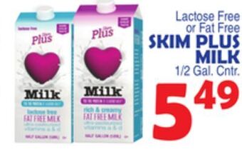 Bravo Supermarkets Skim plus milk offer